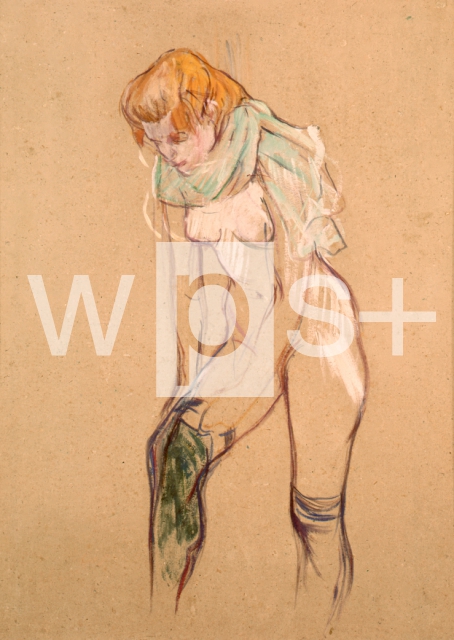 TOULOUSE-LAUTREC Henri de｜靴下を脱ぐ女