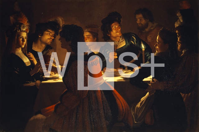 HONTHORST Gerard｜新婚夫婦のいる晩餐