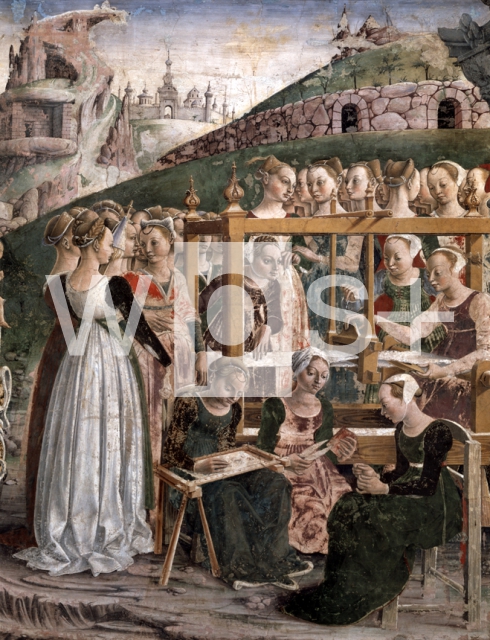 COSSA Francesco del｜月暦画：3月「ミネルヴァの凱旋」（部分）