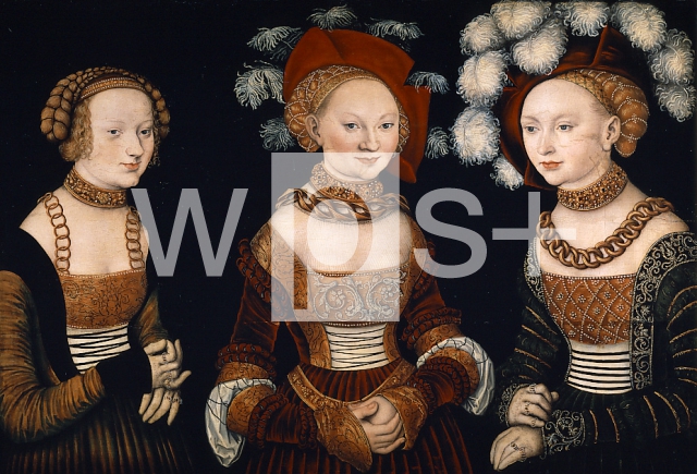 CRANACH Lucas｜ザクセン公の三人の姫君、シビッラ、エミリア、とシドニア