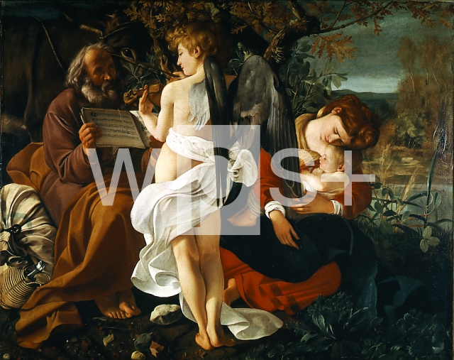 CARAVAGGIO (Michelangelo Merisi)｜エジプトへの道での憩い