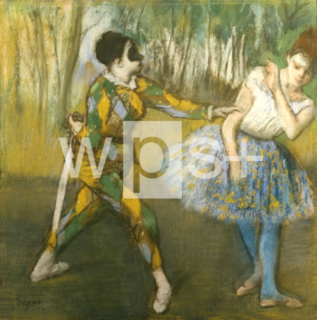 DEGAS Edgar (Hilaire Germain Edgar de)｜コロンビーヌをおどかすアルルカン