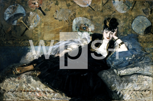 MANET Edouard ｜ニナ・ド・カリウスの肖像、あるいはうちわと婦人