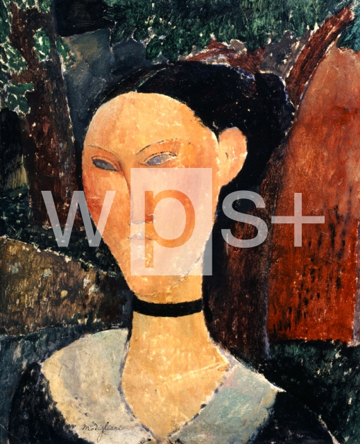 MODIGLIANI Amedeo｜ビロードのリボンをまく女性