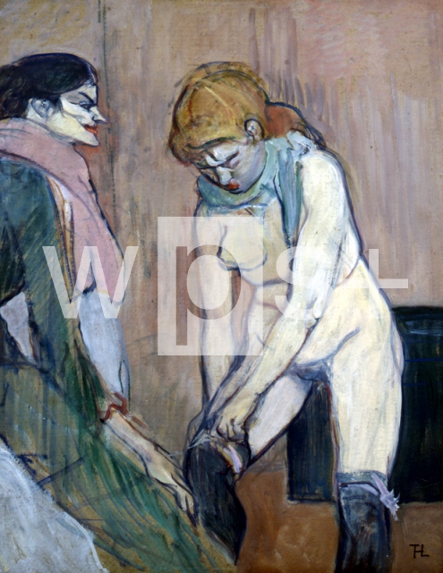 TOULOUSE-LAUTREC Henri de｜ストッキングをはく女