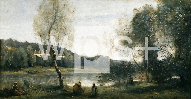 COROT Jean-Baptiste｜ヴィル・ダヴレ、別荘の前の白樺の池