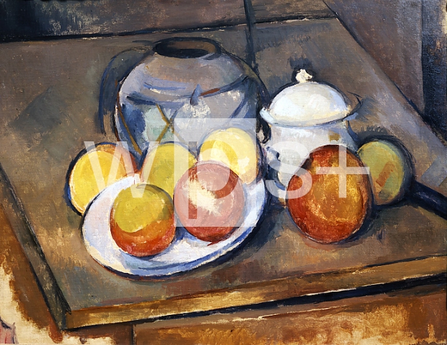 CEZANNE Paul｜きずのある壺と砂糖壺とりんご