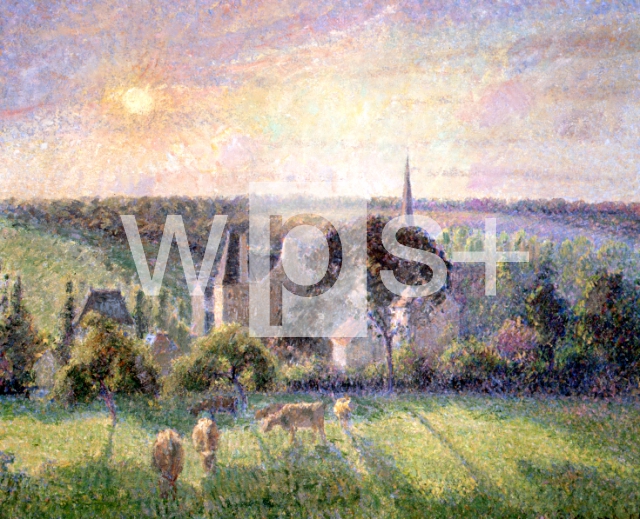 PISSARRO Camille｜エラニーの風景、教会の農園