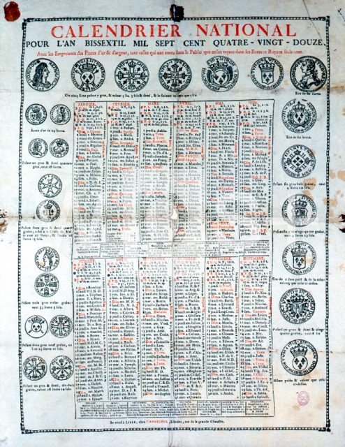 ｜閏年の国民暦、第1年（1792年）