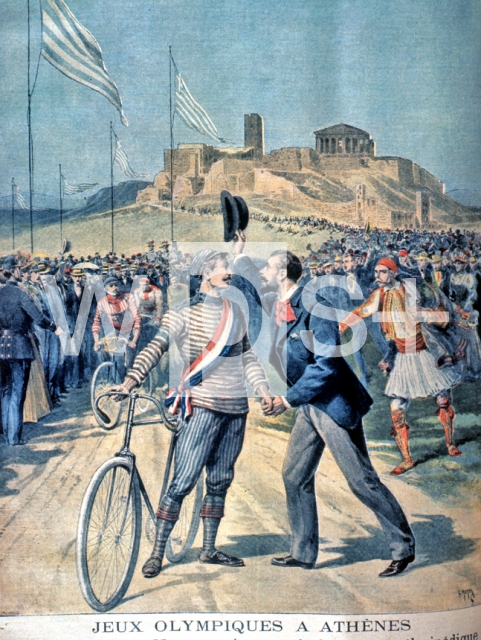 ｜アテネで行われた第1回近代オリンピックの自転車競技で優勝したフランス人、マソン