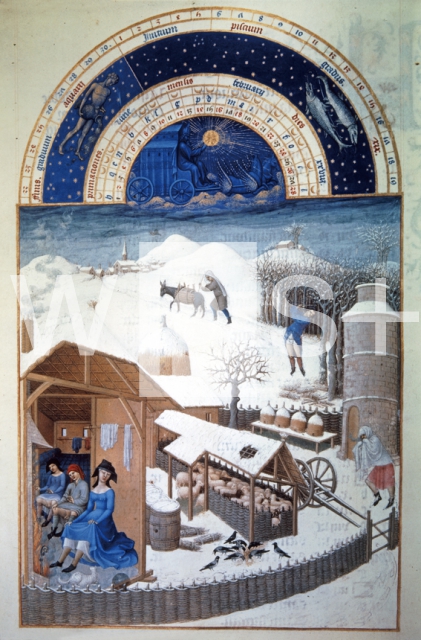 LIMBOURG Frères de｜2月、冬景色・冬の農家