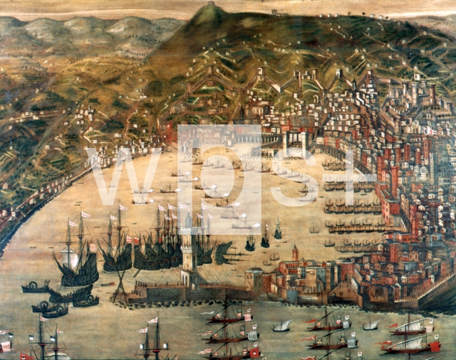 GRASSI Cristoforo｜ジェノヴァの町と港、1480年