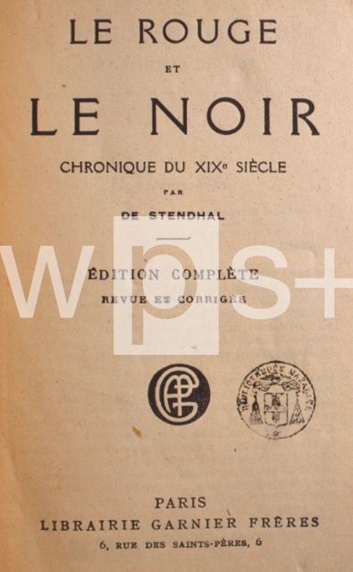 ｜スタンダール著「赤と黒」の扉ページ