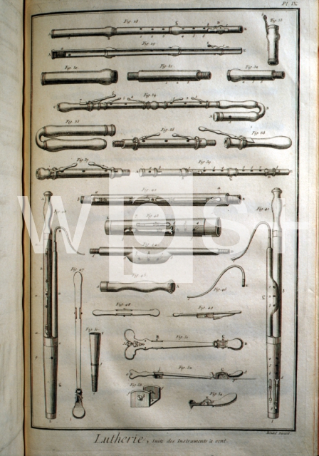 DIDEROT Denis & D’ALEMBERT Jean Le Rond｜楽器製造業：管楽器（百科全書より）