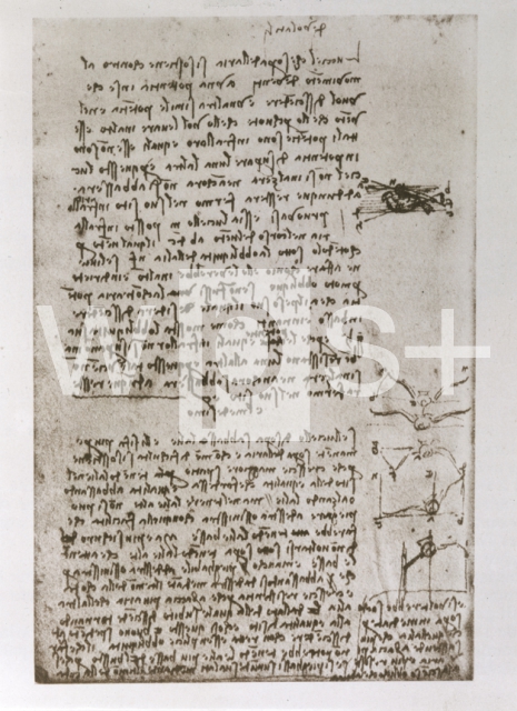 LEONARDO DA VINCI｜ダ・ヴィンチの自筆原稿「広げた翼によるバランスの取り方」