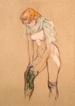 TOULOUSE-LAUTREC Henri de｜靴下を脱ぐ女