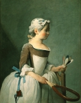 CHARDIN Jean-Baptiste Simeon｜ラケットと羽根を持つ少女