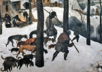 BRUEGHEL Pieter 'The Elder'｜狩人の帰還（部分）