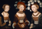 CRANACH Lucas｜ザクセン公の三人の姫君、シビッラ、エミリア、とシドニア