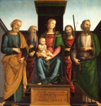 PERUGINO Pietro｜聖母子と4人の聖人、ペトロ、洗礼者ヨハネ、ヨハネとパウロ