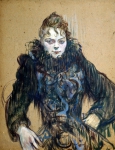 TOULOUSE-LAUTREC Henri de｜黒い羽毛のショールの女