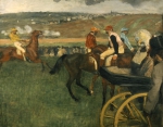 DEGAS Edgar (Hilaire Germain Edgar de)｜競馬場、馬車の脇のアマチュア騎手たち