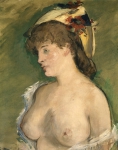 MANET Edouard ｜露わな胸のブロンド女