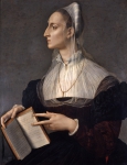 BRONZINO Agnolo｜ペトラルカの14行詩を読んでいる間の女流詩人ラウラ・バッティフェッリの肖像