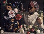 BAZILLE Jean Frederic｜芍薬をいける黒人の女性