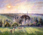 PISSARRO Camille｜エラニーの風景、教会の農園