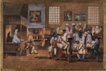 ｜1700年頃のロンドンのコーヒー・ハウスに集まる都市の貴族達