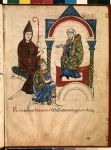 ｜クリュニー大修道院長とトスカナ女伯の前で跪くハインリヒ4世