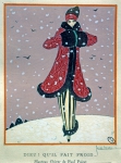 LEPAPE George｜ポール・ポワレの冬のマント「神様、なんて寒いのでしょう」