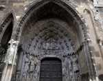 ｜レオン大聖堂の正面中央扉口ティンパヌム