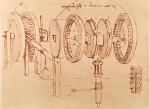 LEONARDO DA VINCI｜ダ・ヴィンチの自筆原稿「連続運動における交互運動の転換装置の図面」