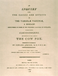 ｜ジェンナー著「牛痘の原因と効果に関する研究」の扉ページ