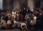 JOHANNOT Alfred｜コレラの流行時パリ市立病院（オテル・デュ病院）に患者を見舞うオルレアン公爵、1832年